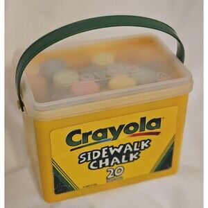 Vintage Y2k Crayola Sidewalk Chalk Tub With Handle 20 Count Yr 2000